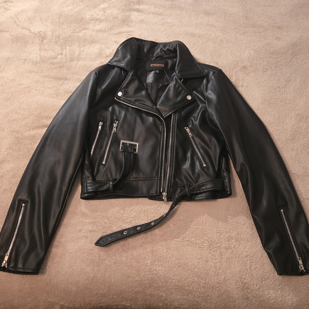 Black Faux Leather Jacket (Discontinued?) Size M